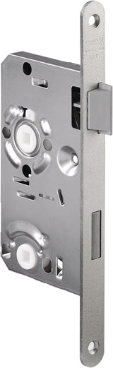 BKS Zimmertür-Einsteckschloss 0215 BAD DIN Links, 55 mm Dornmaß, 78 mm Entfernung, 8 mm Vierkant, Stulp alufinish silber
