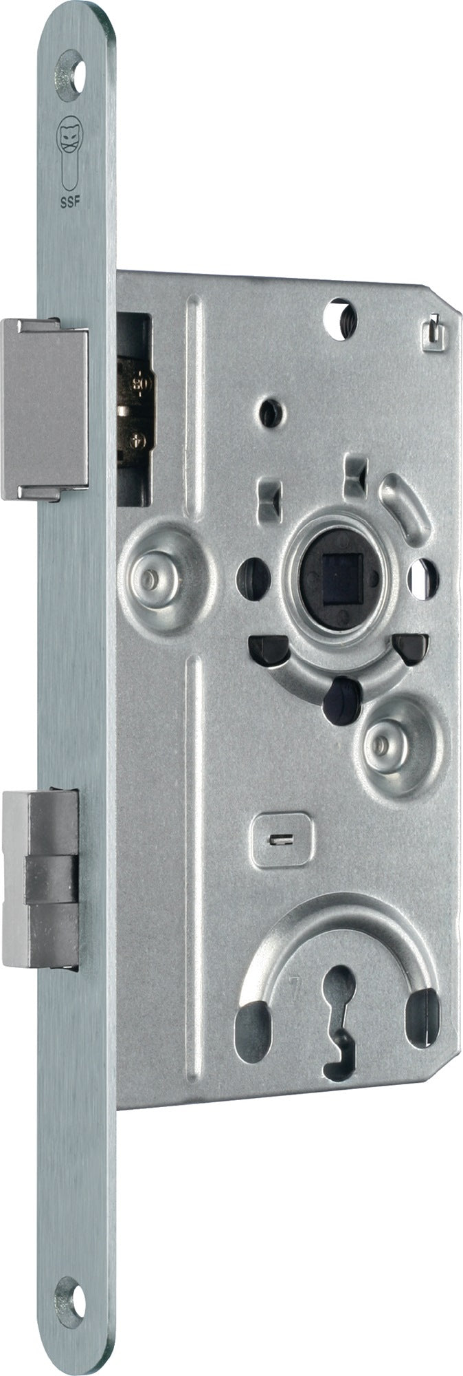 SSF Zimmertür-Einsteckschloss BB 55/72/8 mm DIN links Klasse 1 silber abgerundet