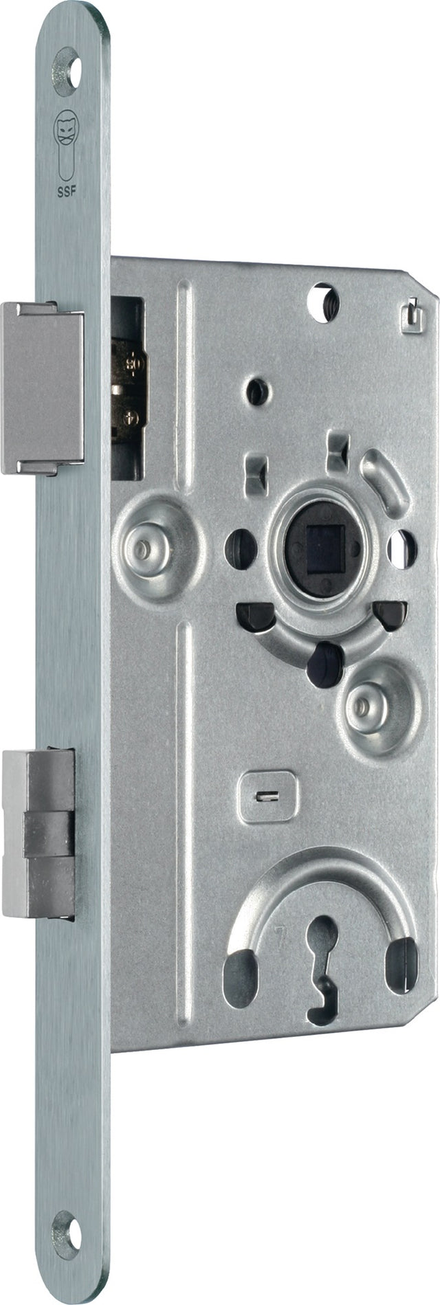 SSF Zimmertür-Einsteckschloss BB 55/72/8 mm DIN links Klasse 1 silber abgerundet