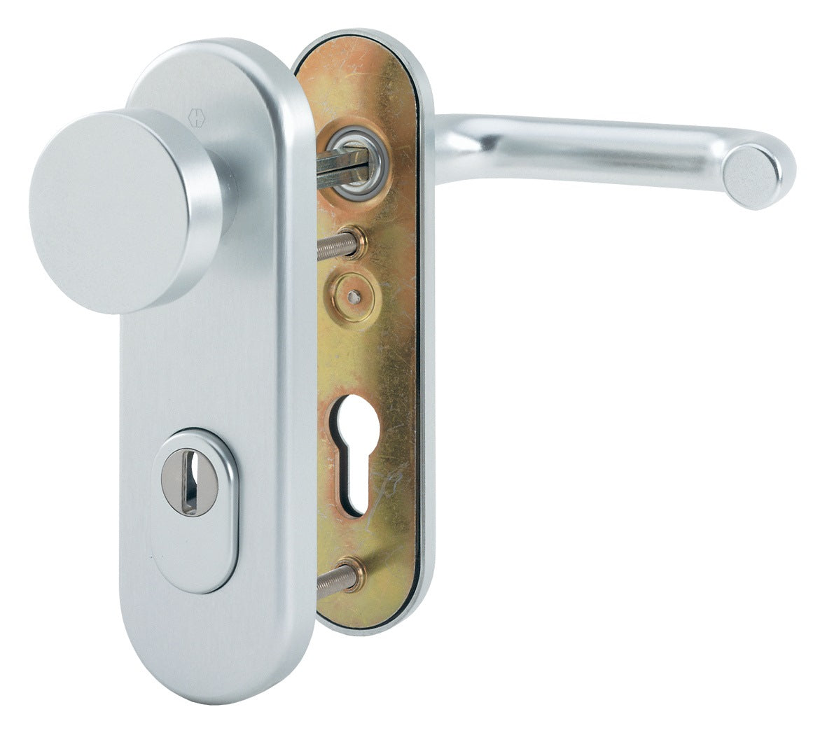 HOPPE Feuerschutz-Wechselgarnitur Paris FS-58 Aluminium für 42-47 mm Türen, DIN EN 179