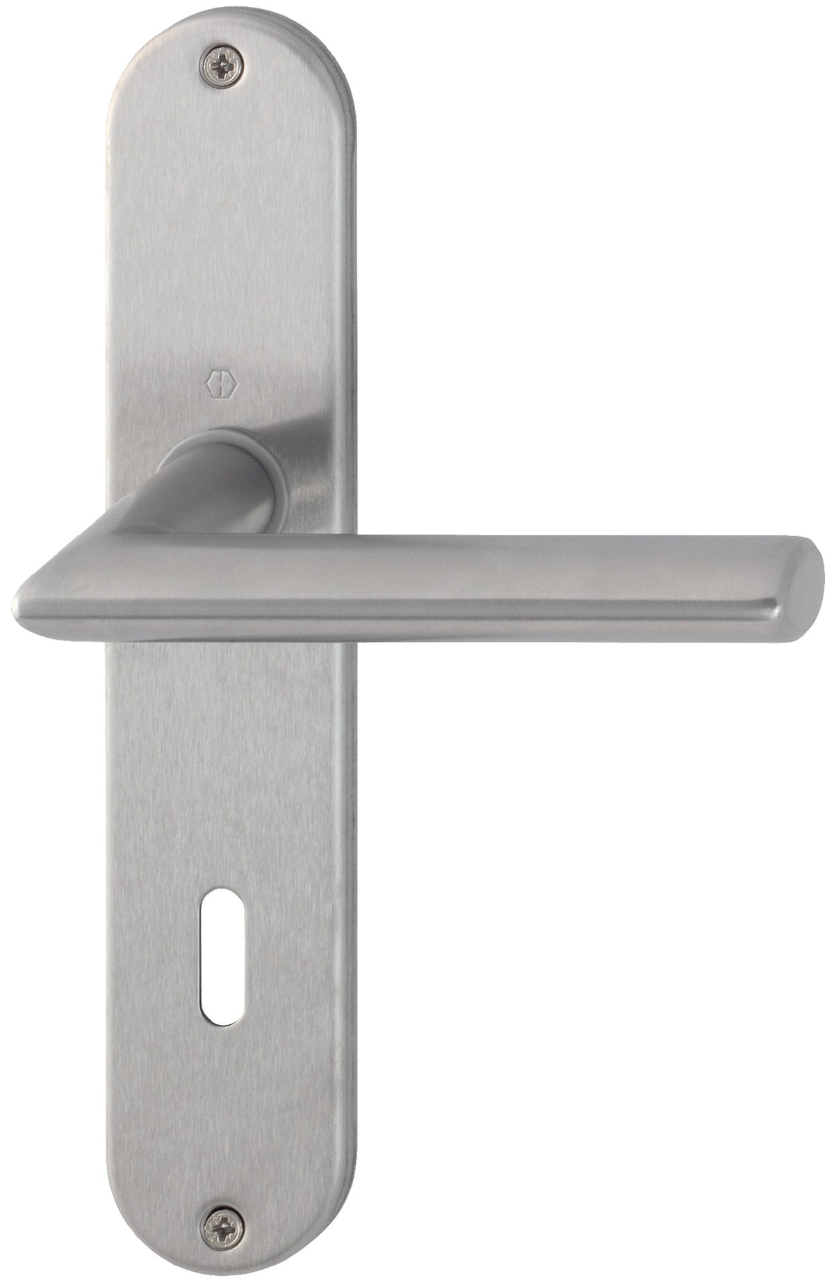 HOPPE Langschildgarnitur Stockholm E1140Z/302 Edelstahl DIN L/R – Drückergarnitur für Türstärke 35-45 mm