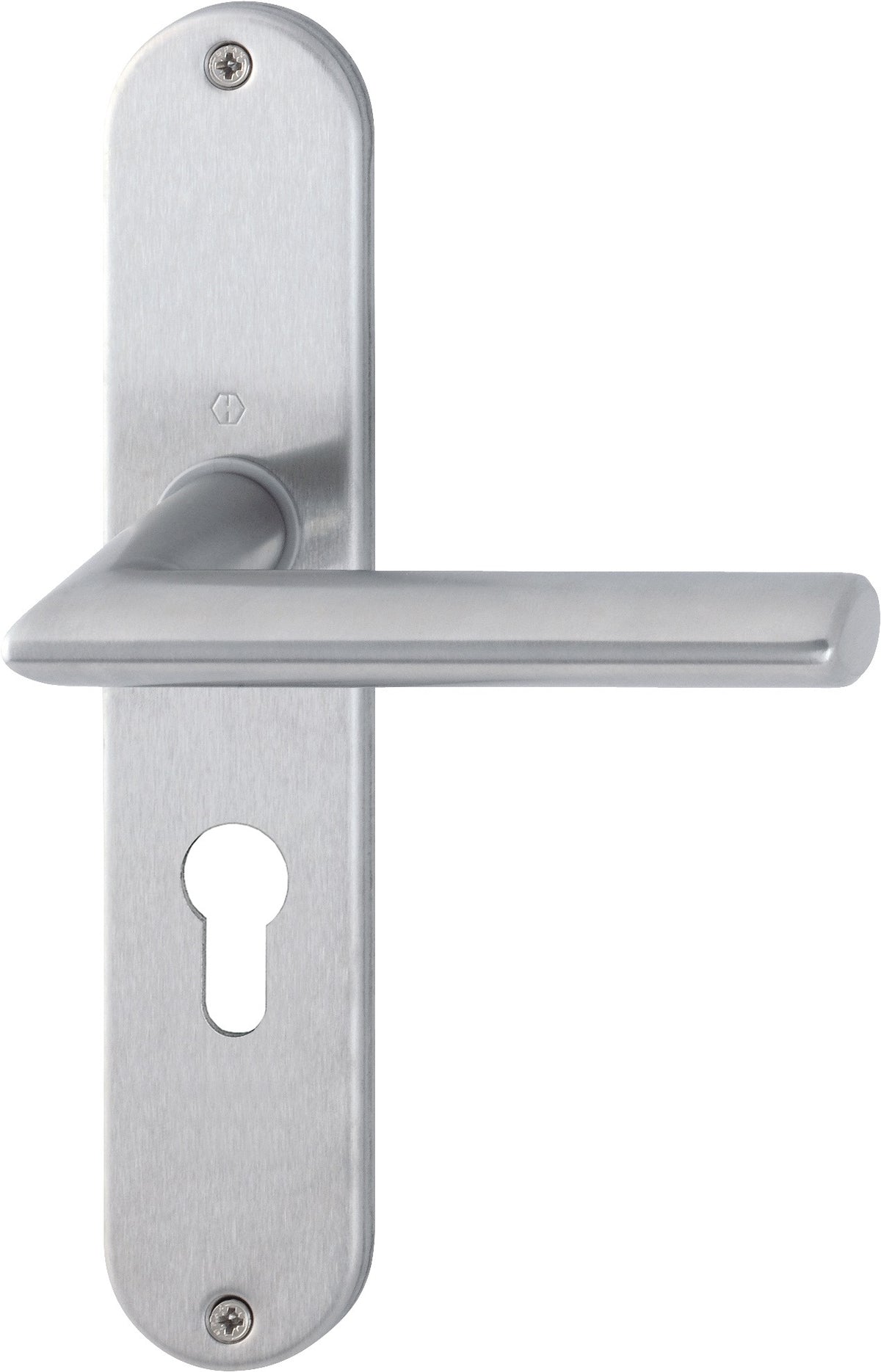 HOPPE Langschildgarnitur Stockholm E1140Z/302 Edelstahl DIN L/R – Drückergarnitur für Türstärke 35-45 mm