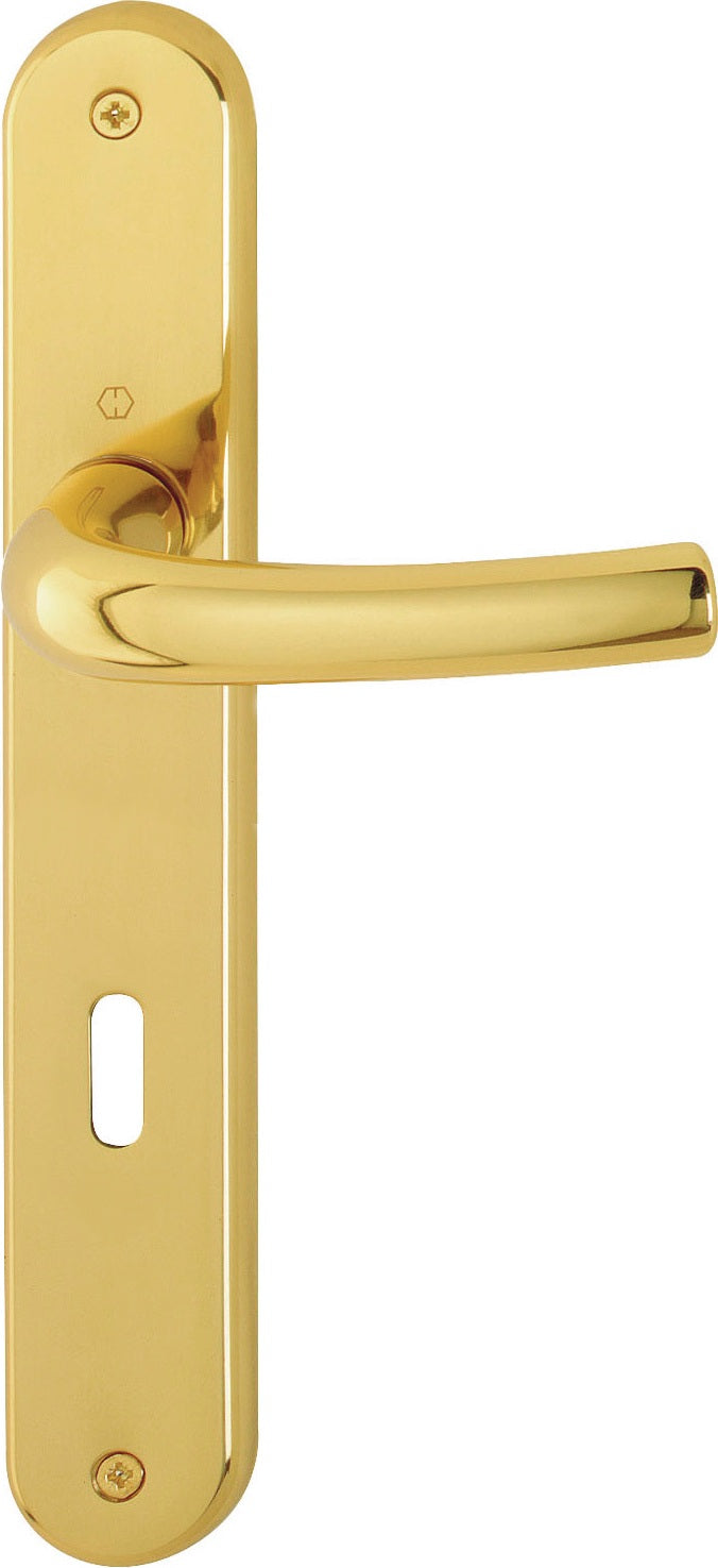 HOPPE Langschildgarnitur Tôkyô M1710RH/265 Messing poliert DIN L/R 72 mm – 10 Stück