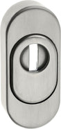 EDI Schlüsselrosette 0815/0000 – Aluminium F12, oval, PZ-Lochung mit Ziehschutz, Schildstärke 14,5 mm