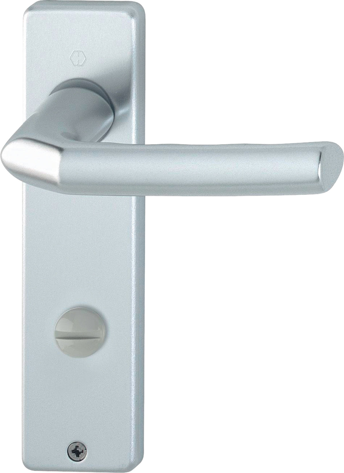 HOPPE Kurzschildgarnitur Birmingham 1117/202KP/AP – Aluminium F1, eckig, DIN links/rechts