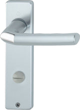 HOPPE Kurzschildgarnitur Birmingham 1117/202KP/AP – Aluminium F1, eckig, DIN links/rechts