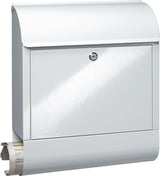 Briefkasten Scandic 825 Si von BURG-WÄCHTER – Stahl, silber, DIN C4, mit Zeitungsbox