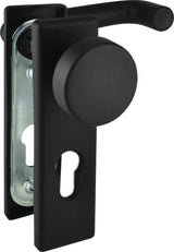 BEVER & KLOPHAUS Feuerschutzgarnitur 80P Kunststoff schwarz PZ käntig DIN L/R für Türstärke 40-66 mm
