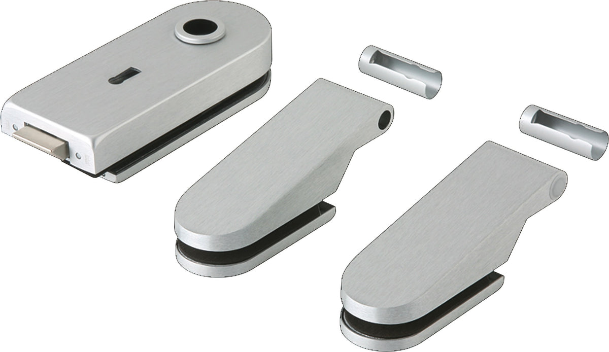 Glastürbeschlag STUDIO Rondo von DORMA-GLAS – Komplettset für ESG 8/10 mm, DIN L/R, silber eloxiert