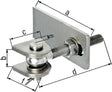 GAH Verstellbares Torband aus Edelstahl, 146 mm, für Metalltore, 180° Öffnung