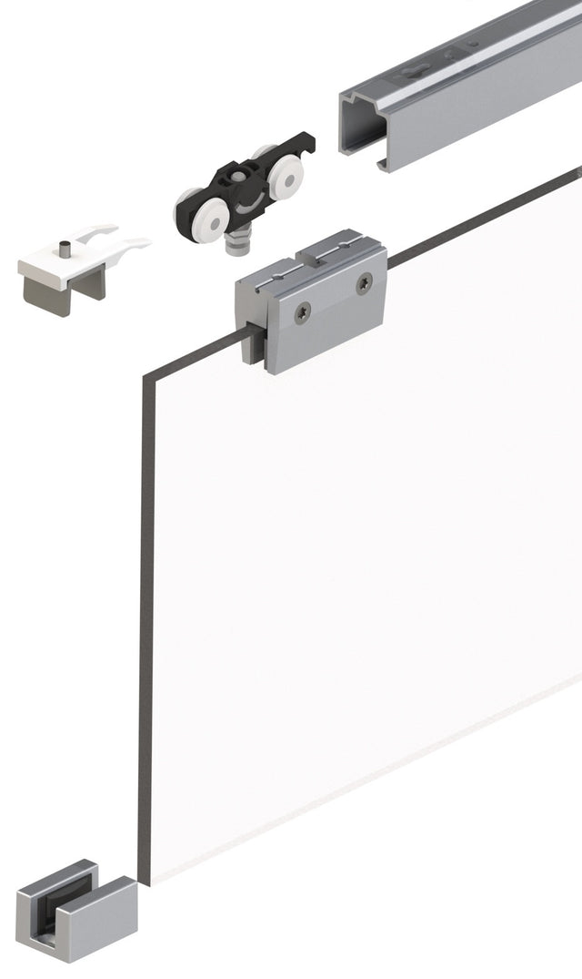 HELM Schiebetürsystem MK-L 80 Komplettset für 50 kg Glastüren ESG 8 mm