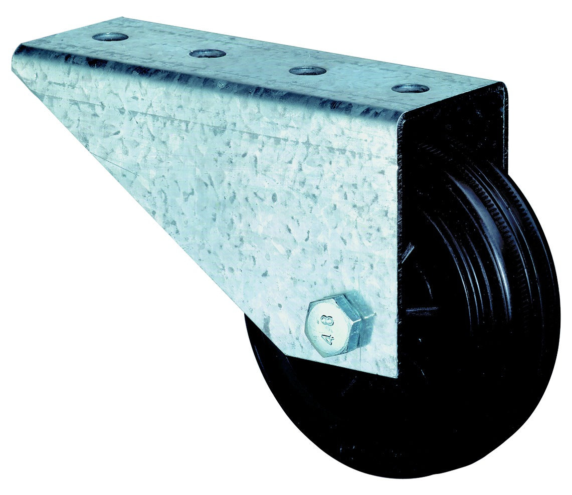BS Rollen Torbockrolle 80mm mit Anschraubplatte, Gummirad, 50kg Tragkraft