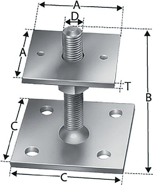 SIMPSON STRONG TIE Stützenfuß PPB70G 105x70x8 mm stückverzinkt zum Aufschrauben