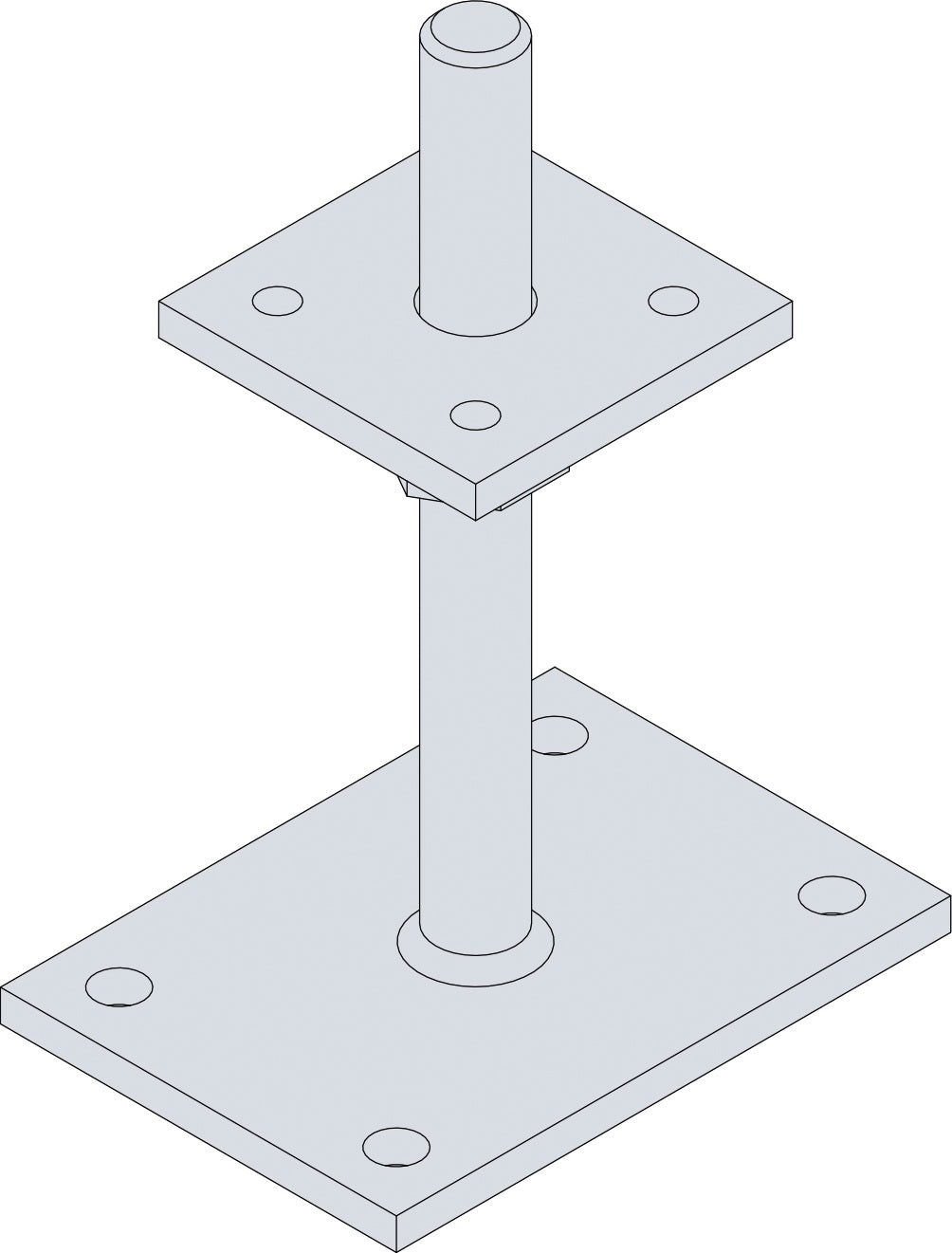 SIMPSON STRONG-TIE Stützenfuß PPB80G-R 80x80x8 mm Stahl verzinkt höhenverstellbar