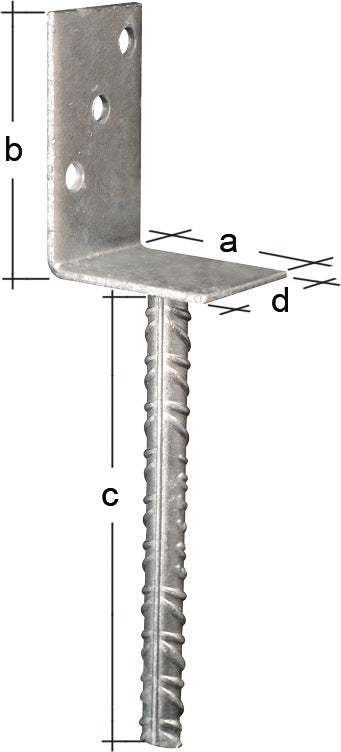 GAH L-Pfostenträger ETA-10/0210 feuerverzinkt 80x100x200x60 mm mit Betonanker