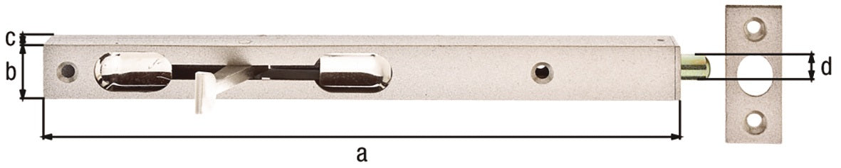 GAH Rohrkantriegel 220 mm Stahl silber mit Schließblech und Druckgusshebel