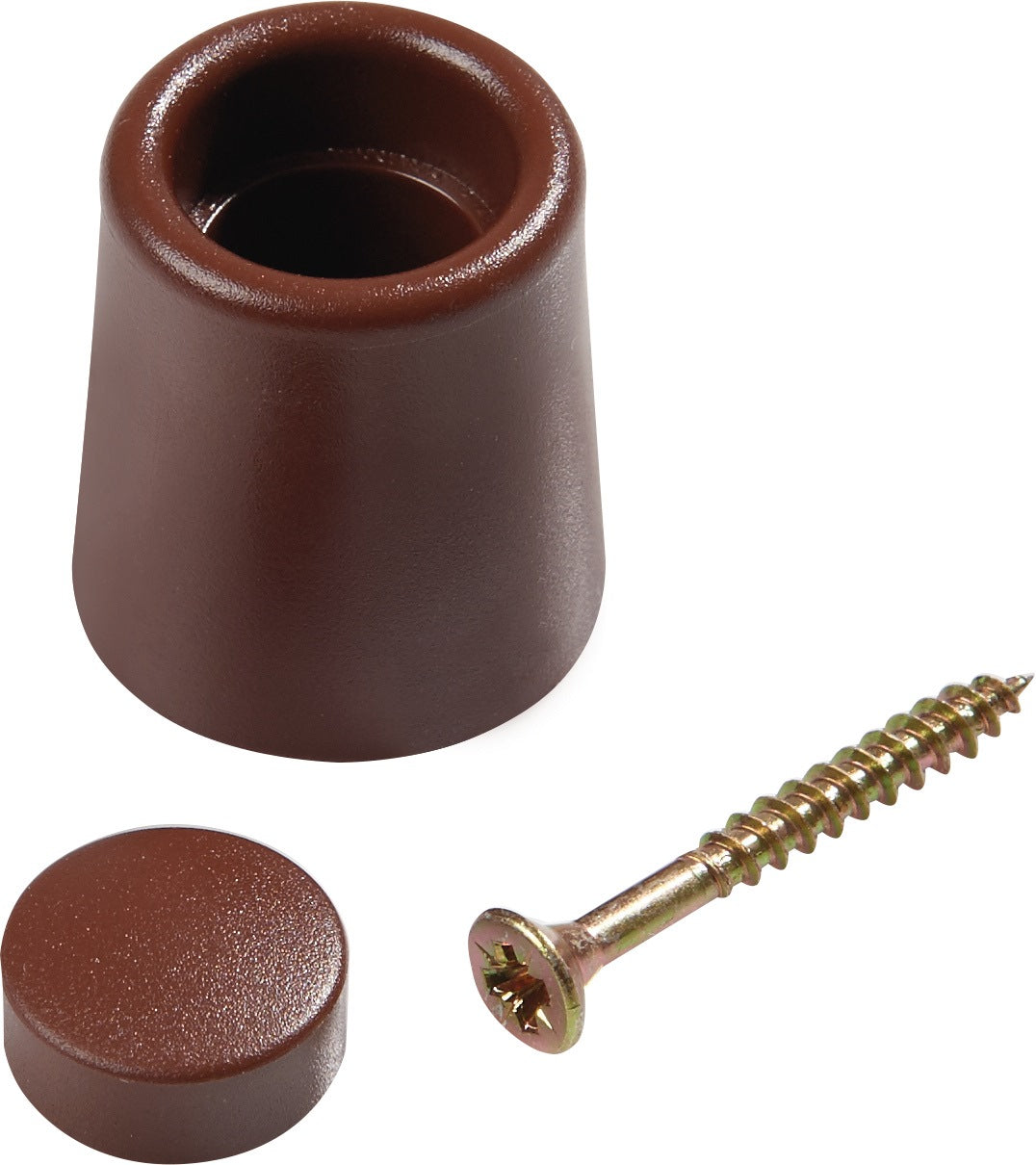 HANSI Türpuffer Ø 29 mm Höhe 35 mm braun Dübelmontage mit Abdeckkappe