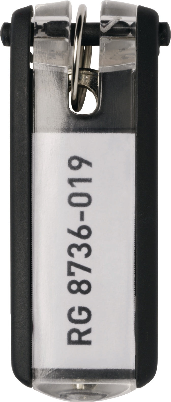 DURABLE Key Clip Schlüsselanhänger schwarz mit Beschriftungsfeld, 6 Stück im Beutel