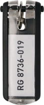 DURABLE Key Clip Schlüsselanhänger schwarz mit Beschriftungsfeld, 6 Stück im Beutel