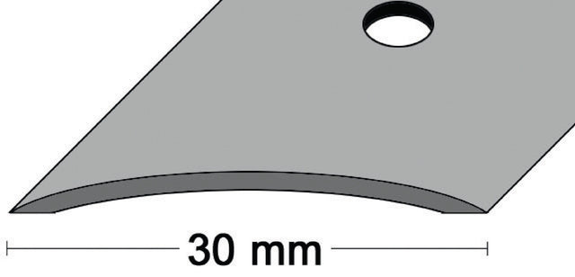 Teppichschiene 30 mm x 1000 mm Edelstahl matt gewölbt mittig gelocht von PG – 10 Stück