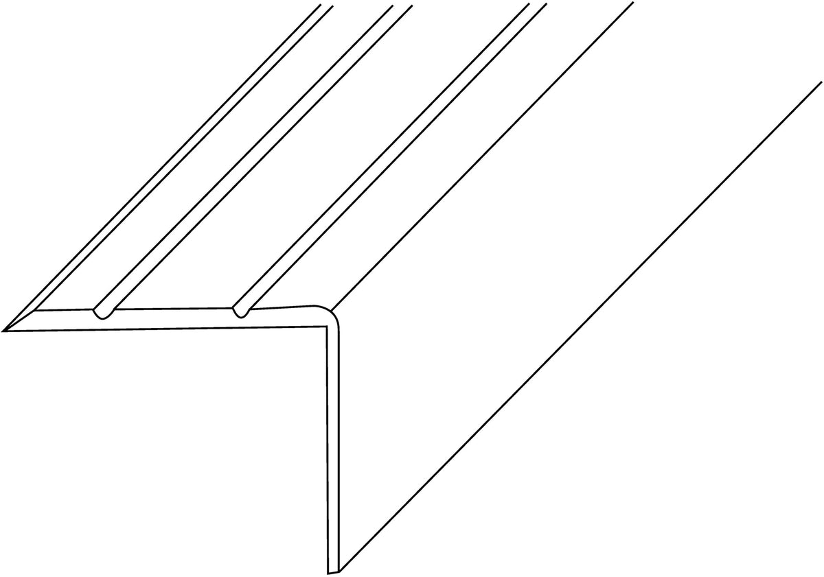 LM-Treppenwinkel 25x20mm Länge 1000mm Aluminium silberfarbig eloxiert einseitig gelocht von PG