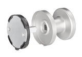 EDI Türknopf K7/052/02 Edelstahl matt – gerader Knopf auf runder Rosette, Ø 55 mm