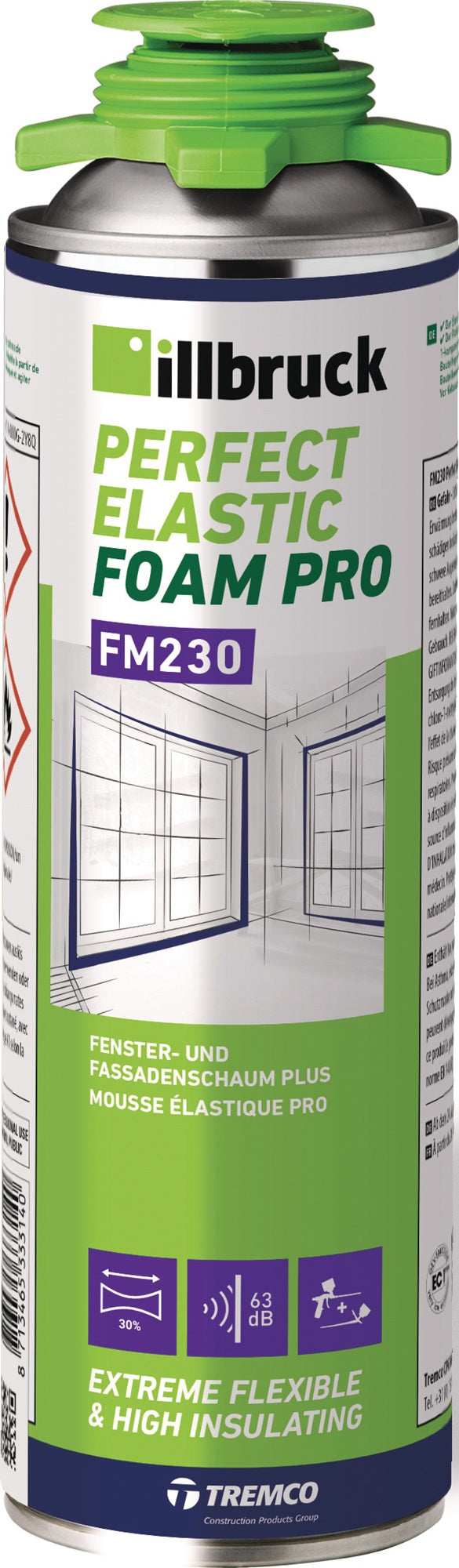 ILLBRUCK 1K-Fenster- und Fassadenschaum+ FM230 B2 weiß, 500 ml Dose
