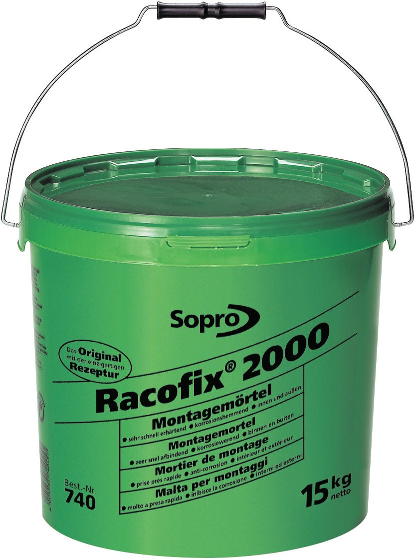 SOPRO Montagemörtel Racofix 2000 – 16x 1 kg Eimer, 1:3 Raumteile, sehr schnellerhärtend
