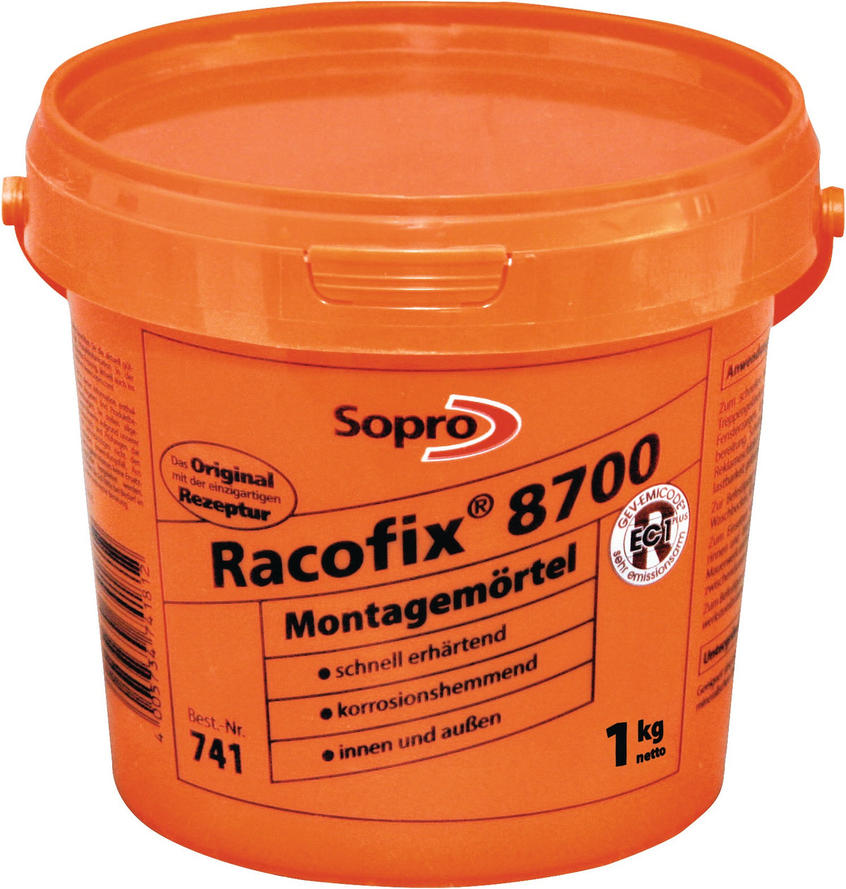 SOPRO Montagemörtel Racofix® 8700 – Schnell erhärtender Mörtel, 5 kg Eimer, 1:3 Raumteile