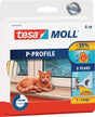 tesa tesamoll® 5390 Fenster-/Türmoll P-Hohlprofil Gummidichtung 9mm x 5,5mm x 6m Weiß – 10 Stück