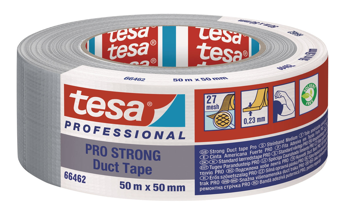tesa PRO STRONG Duct Tape ECO 66462 – Gewebeband 50 m x 50 mm, schwarz, Recycling