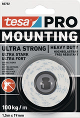 tesa Montageband Mounting PRO Ultra Strong 66792 – Doppelseitiges Klebeband 19 mm x 5 m, 10 Rollen