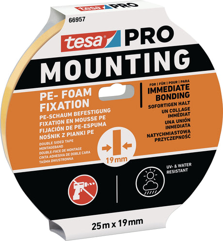 tesa Montageband Mounting PRO PE-Fixation 66957 weiß 25m x 12mm