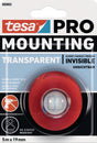 tesa Montageband Mounting PRO Transparent 66965 – 5 m x 19 mm, extra dünn, doppelseitig, 12 Rollen