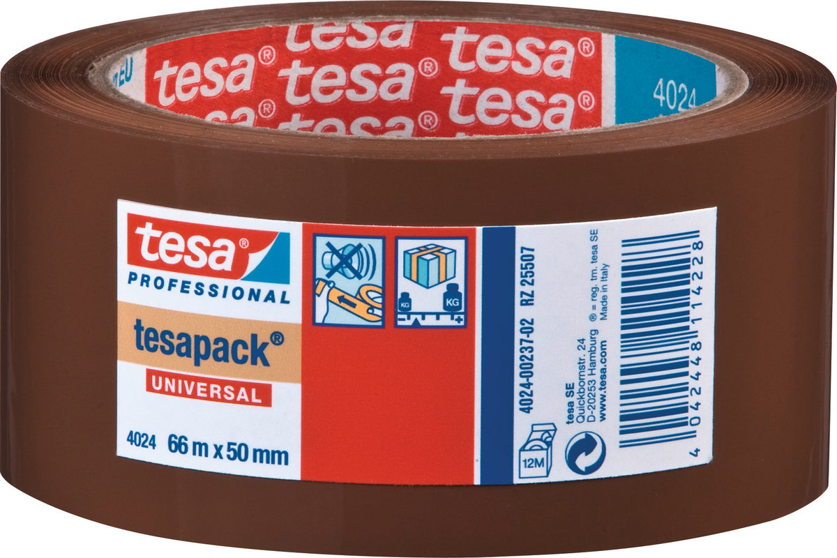 tesa tesapack 4024 Verpackungsklebeband PP chamois 50 mm x 66 m – 6 Rollen