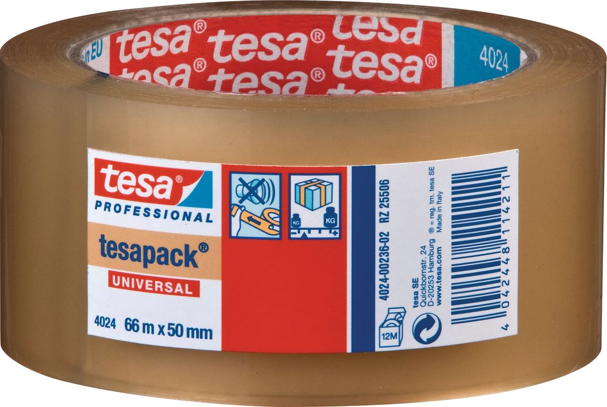 tesa tesapack 4024 Verpackungsklebeband PP chamois 50 mm x 66 m – 6 Rollen