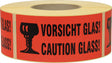 TRANSPAK Hinweisetikett Vorsicht Glas 145 x 70 mm rot 1000 Stück pro Rolle