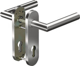 OGRO Kurzschildgarnitur CORE+ 8906 Aluminium DIN Links/Rechts für Türstärke 38-63 mm