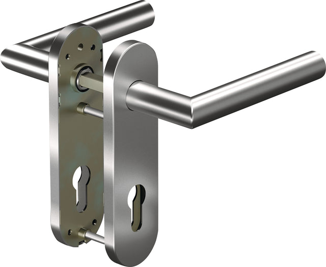 OGRO Kurzschildgarnitur CORE+ 8906 Aluminium DIN Links/Rechts für Türstärke 38-63 mm