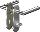 OGRO Kurzschildgarnitur CORE+ 8906 Aluminium DIN Links/Rechts für Türstärke 38-63 mm