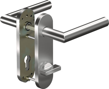 OGRO Kurzschildgarnitur CORE+ 8906 Aluminium DIN Links/Rechts für Türstärke 38-63 mm