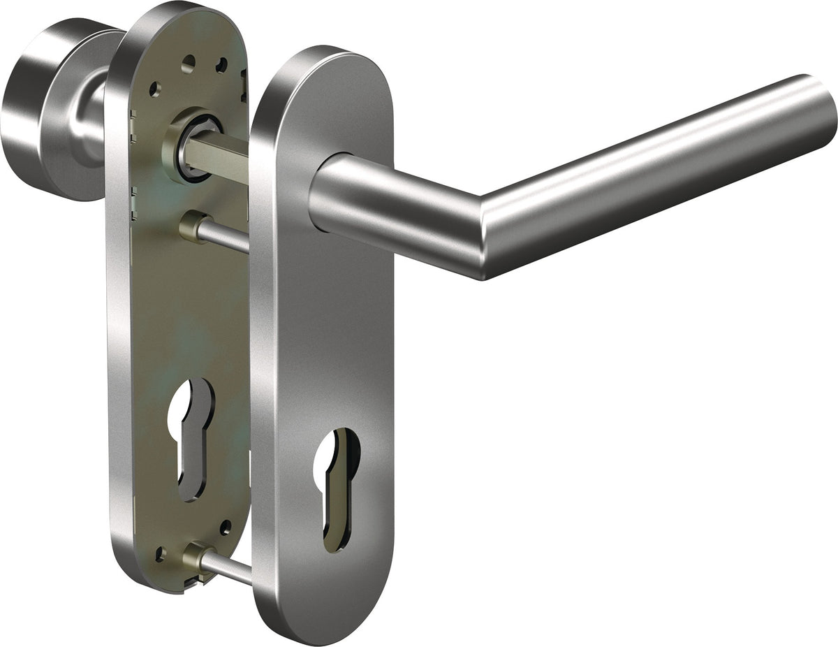 OGRO Feuerschutzgarnitur CORE+8906/7051K Aluminium silberfarben für Türstärke 38-63 mm