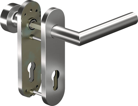 OGRO Feuerschutzgarnitur 8906/7051K Alu F1/silberfarben D/D für Türstärke 38-63 mm