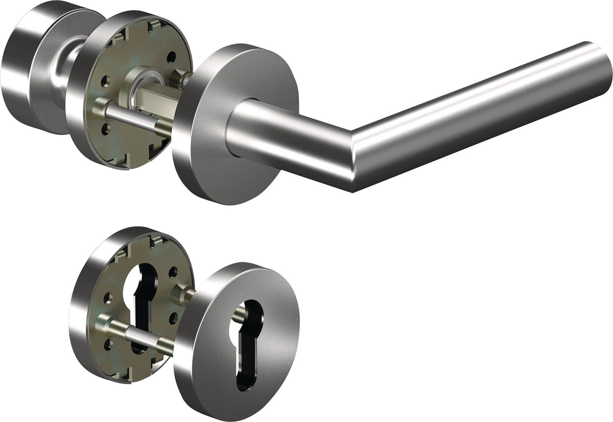 OGRO Rosettengarnitur CORE+ 8906 Edelstahl DIN L/R PZ 8 mm rund