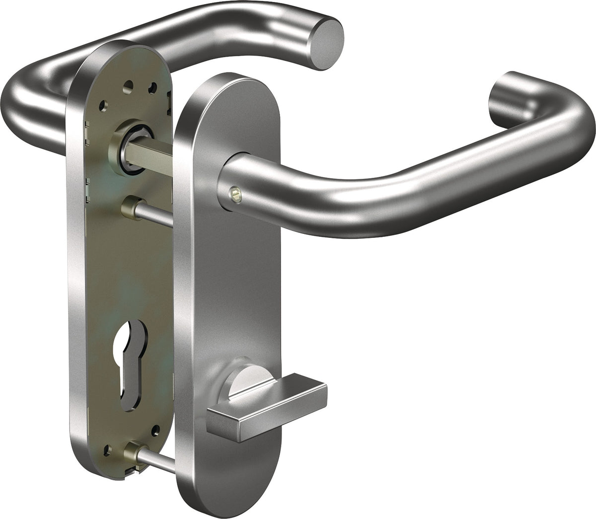 OGRO Kurzschildgarnitur CORE+ 8100 Aluminium F1 abgerundet DIN 1906