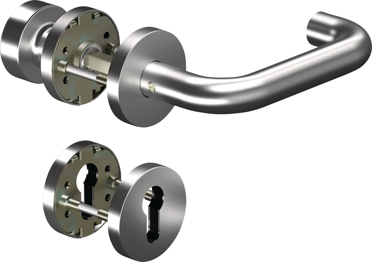 OGRO Rosettengarnitur CORE+8100 Aluminium U-Form PZ DIN L/R für Türstärke 38-63 mm