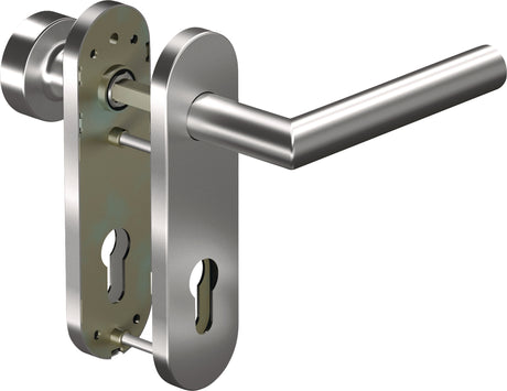 OGRO Feuerschutzgarnitur 8906/7051K Alu F1/silberfarben D/D für Türstärke 38-63 mm