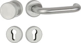 APTEC Drückergarnitur Basic 02 Edelstahl matt – Rosetten-Drückergarnitur DIN L/R für Türstärke 38-45 mm