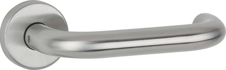 APTEC Drückergarnitur Basic 02 Edelstahl matt – Rosetten-Drückergarnitur DIN L/R für Türstärke 38-45 mm
