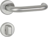 APTEC Drückergarnitur Basic 02 Edelstahl matt – Rosetten-Drückergarnitur DIN L/R für Türstärke 38-45 mm